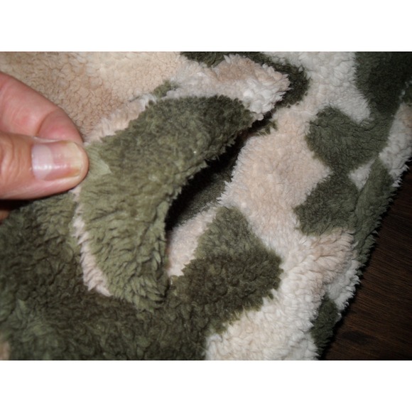 Mens Camo Fleece Pullover Jacket Quarter Snap Button Up Sherpa Medium - Picture 5 of 11